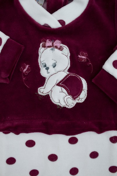 tutina neonato ciniglia orsacchiotta farfalline pois  2