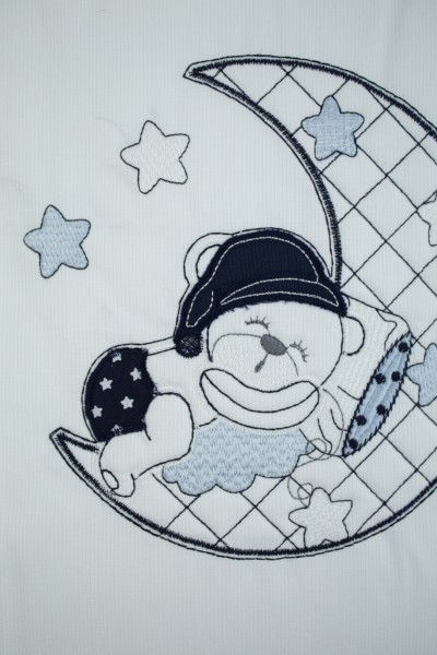 copertina culla o carrozzina orsacchiotto e luna 2