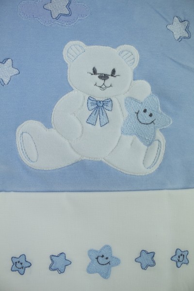 coordinato culla neonato ciniglia 4pz con lenzuolino orsetto 2