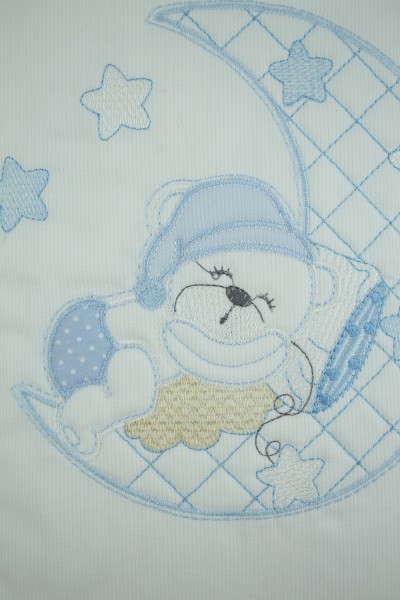 copertina culla o carrozzina orsacchiotto e luna 2