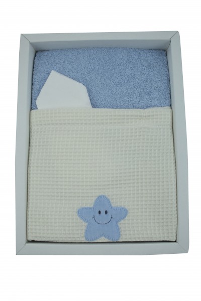 coordinato bagnetto neonato 3 pz. in cotone 3