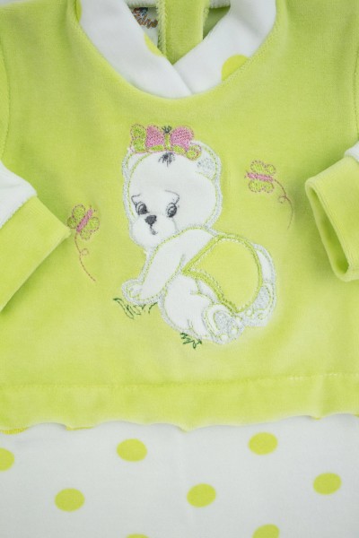 tutina neonato ciniglia orsacchiotta farfalline pois  2
