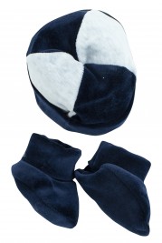 cappellino neonato, scarpine neonato in ciniglia foderato
