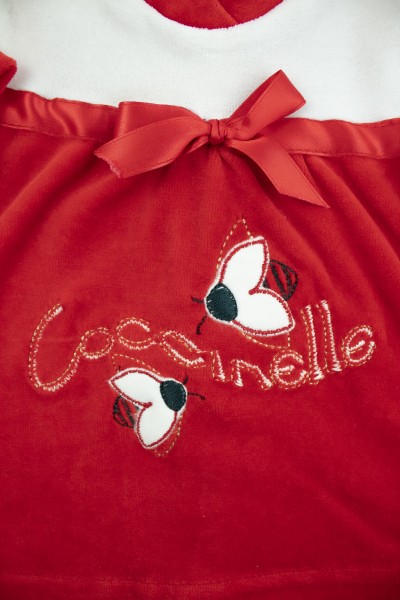 completo per neonata coccinelle rosso in ciniglia 2