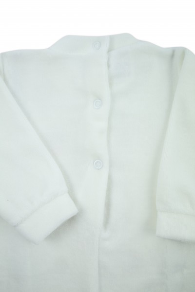 tutina per neonato orsetto tartan in ciniglia morbida 3