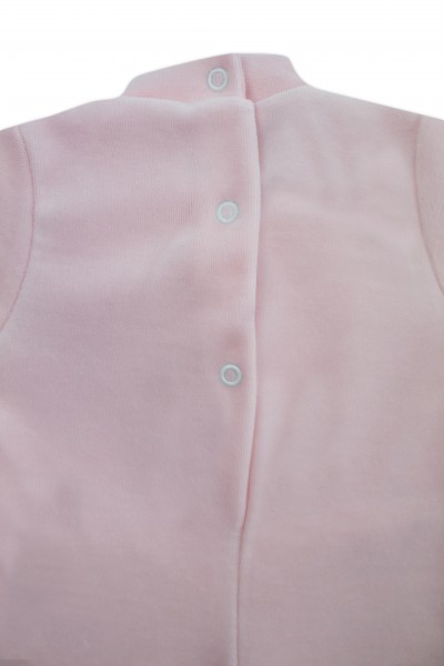 tutina neonato monocolore ciniglia con riga centrale 2