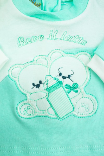 completino bevo il latte interlock con scritta e orsetti ricamati 2