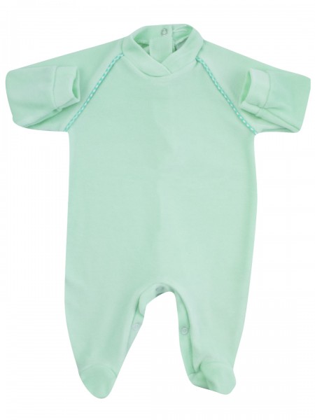 tutina monocolore neonato riga su spalle Verde Taglia 0-1 mese