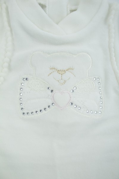 tutina per neonata in ciniglia con strass 2