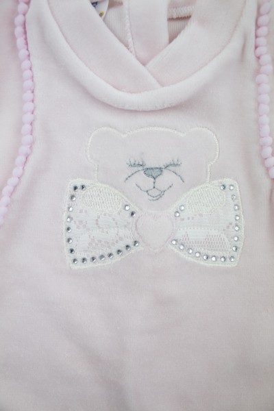tutina per neonata in ciniglia con strass  2