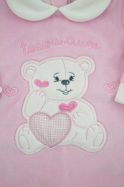 tutina neonato ciniglia orsetto teneri cuori 2