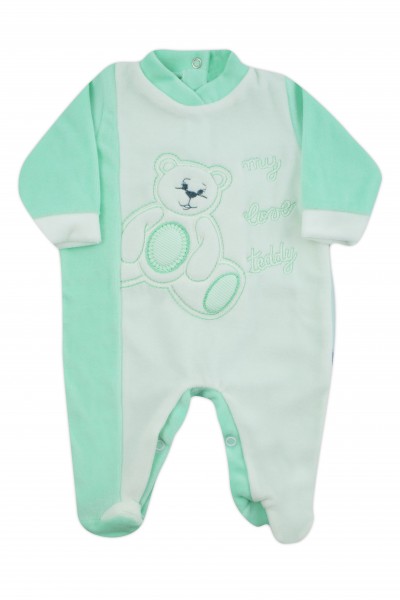 tutina neonato ciniglia my love teddy Verde Taglia 3-6 mesi