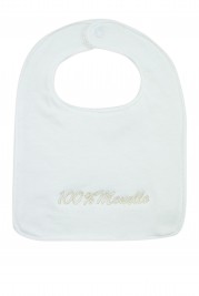 bavaglino per neonato in cotone bianco