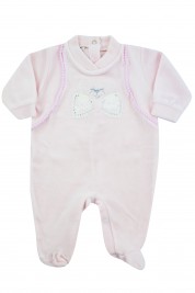 tutina per neonata in ciniglia con strass