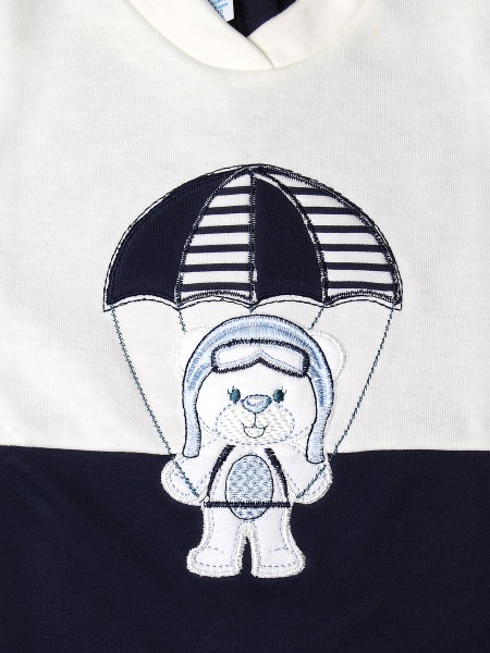 Tutina neonato orsetto paracadutista righe 2