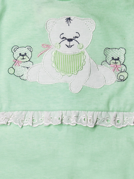 Tutina neonata cotone orsetta con pizzo 2