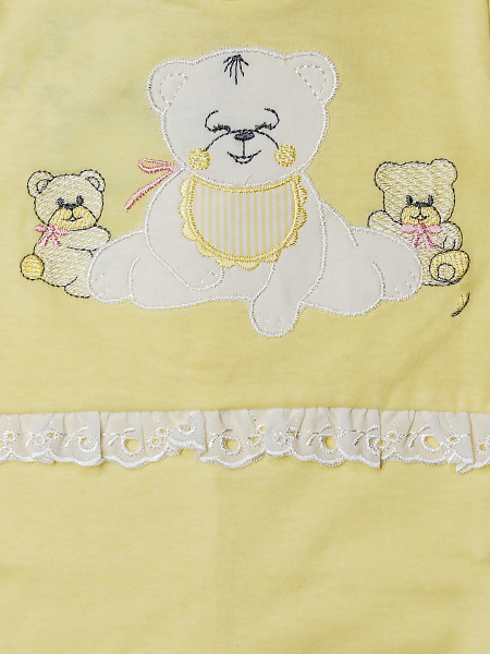 Tutina neonata cotone orsetta con pizzo 2