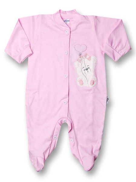 Tutina neonata orsetta palloncino cuore 100% cotone Rosa Taglia 0-3 mesi