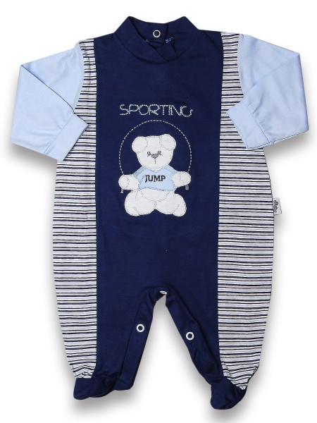 Tutina neonato cotone sporting jump Blu Taglia 3-6 mesi