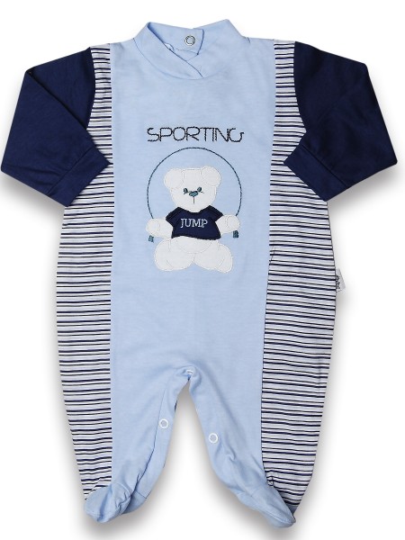 Tutina neonato cotone sporting jump Celeste Taglia 3-6 mesi