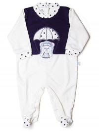 Tutina neonato orsetto paracadutista righe