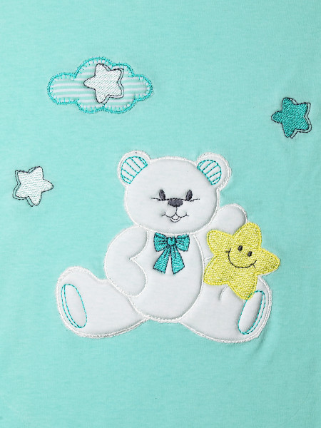 Copertina carrozzina 100% cotone orsetto stellina double face 3