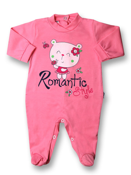 Tutina neonata romantic style in cotone  Fucsia Taglia 6-9 mesi