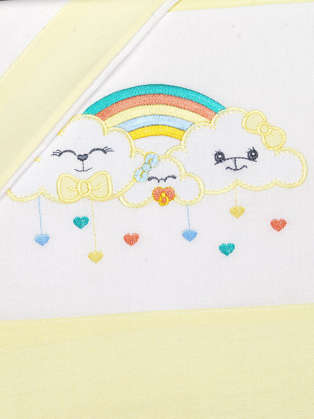 Lenzuola neonato lettino 3pz con federa Pioggia di cuori 2