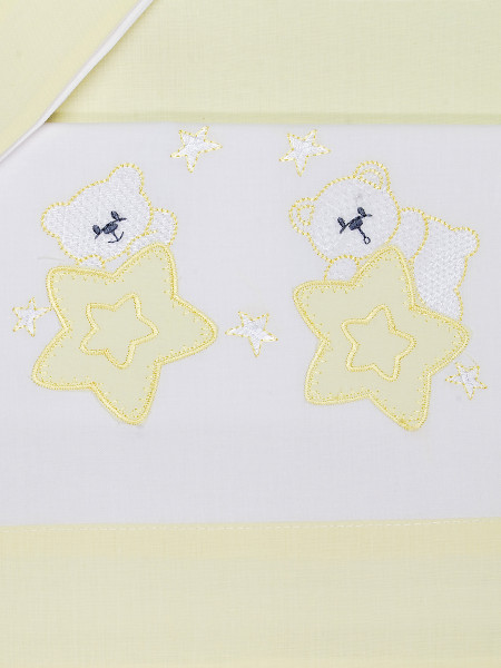Lenzuola neonato culla 3pz con federa tra le stelle  2