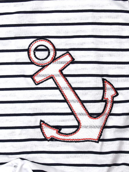 Pagliaccetto neonato ancora e righe 100% cotone 2