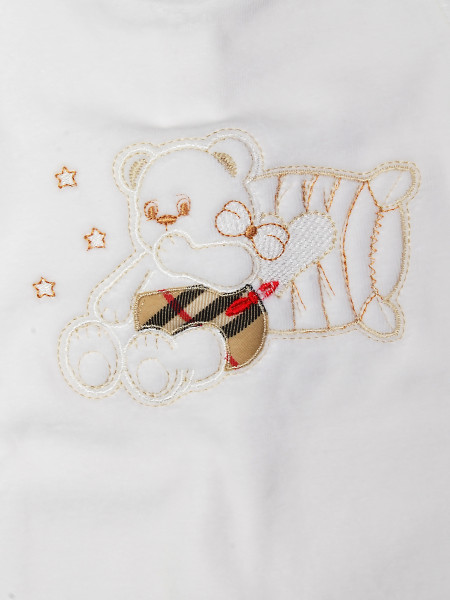 Tutina neonato in ciniglia orsetto su cuscino 2