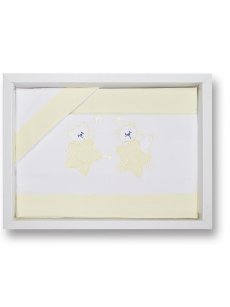 Lenzuola neonato culla 3pz con federa tra le stelle  3