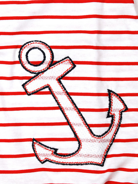 Pagliaccetto neonato ancora e righe 100% cotone 2