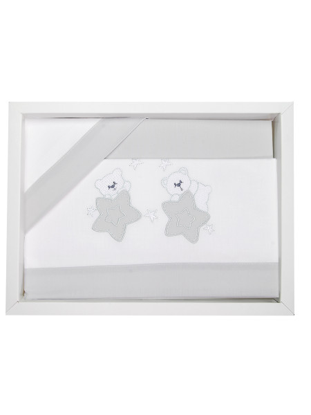 Lenzuola neonato culla 3pz con federa tra le stelle  3