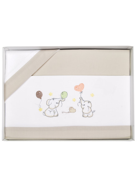 Lenzuolino culla next2me con elefantini, in cotone 3