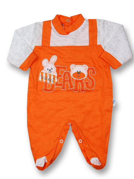 Tutina rabbit bears in cotone jersey Arancio Taglia 3-6 mesi