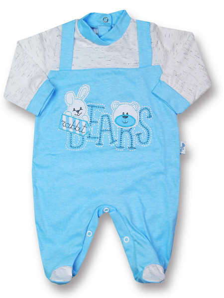 Tutina rabbit bears in cotone jersey Turchese Taglia 3-6 mesi