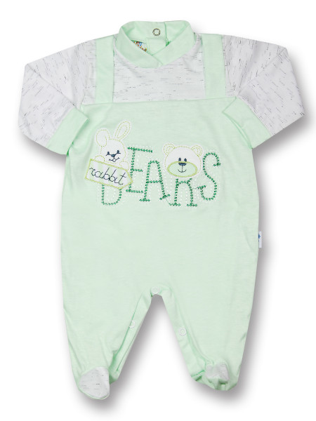 Tutina rabbit bears in cotone jersey Verde pistacchio Taglia primi giorni