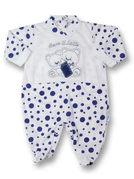 Tutina neonata pois, bevo il latte 100% cotone Blu Taglia 0-1 mese