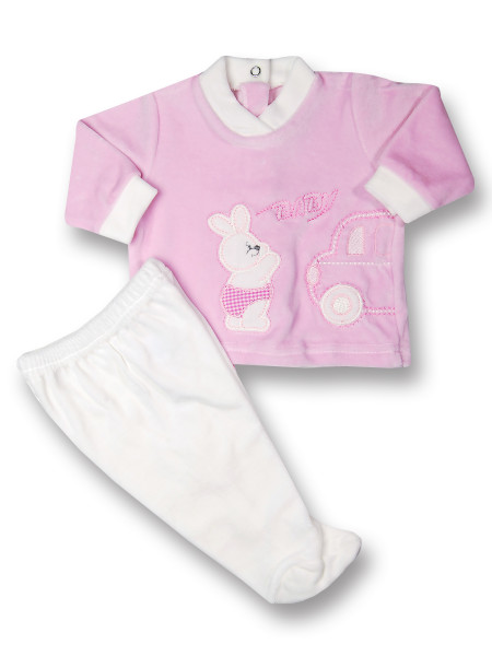 Completino neonato 2 pz Baby rabbit & car Rosa Taglia 1-3 mesi