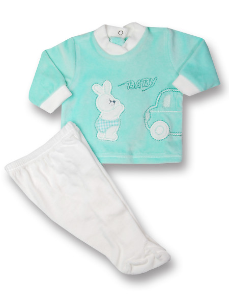 Completino neonato 2 pz Baby rabbit & car Verde Taglia 1-3 mesi