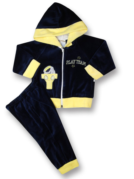 Completino tuta neonato 2 pz play team Blu Taglia 6-9 mesi