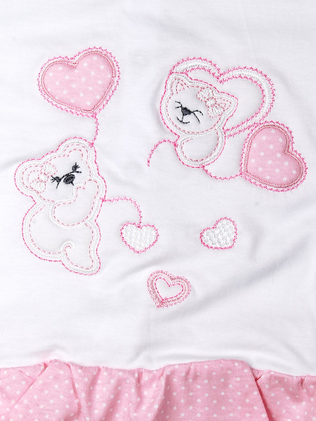 Completino neonata in cotone Orsette e cuoricini  2
