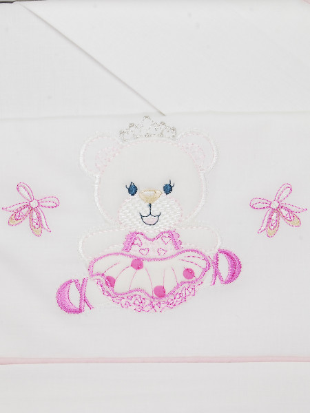 Lenzuola neonata culla 3pz con federa baby princess  2