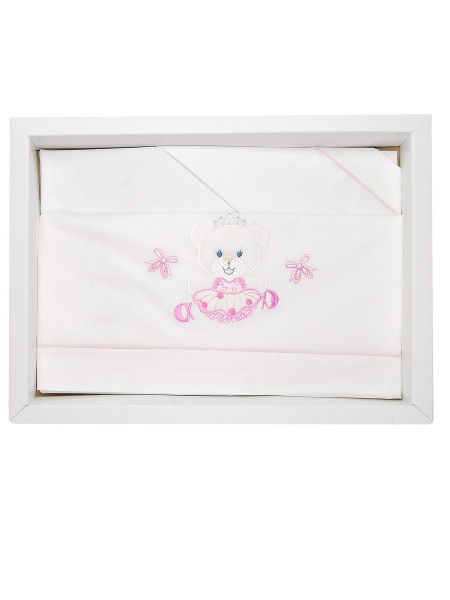 Lenzuola neonata culla 3pz con federa baby princess  3