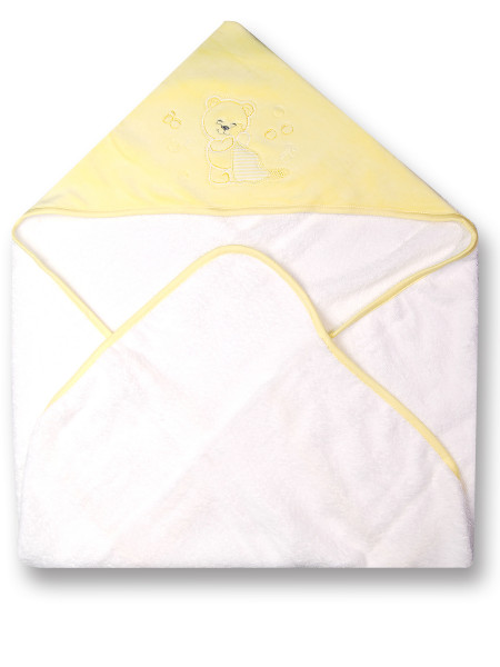 Accappatoio neonato triangolo asciughiamoci in cotone Giallo Taglia unica