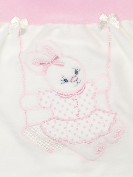 completino neonata ciniglia vestina coniglietta altalena 2