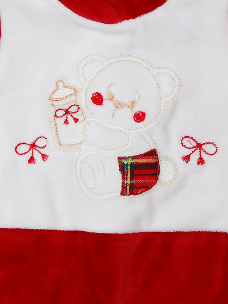 tutina neonato in ciniglia biberon e fiocchi 2