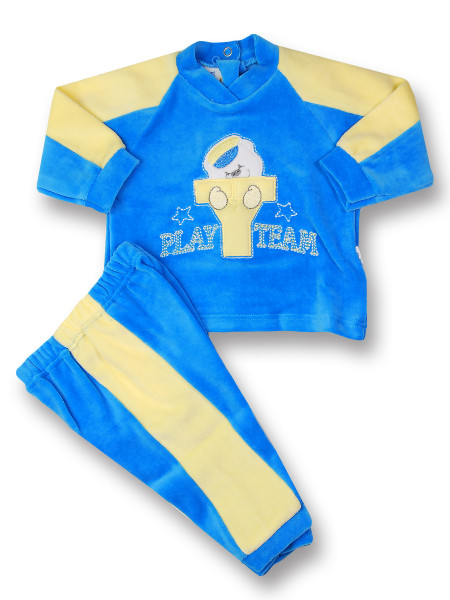 completino tuta neonato play team Blu Royal Taglia 3-6 mesi