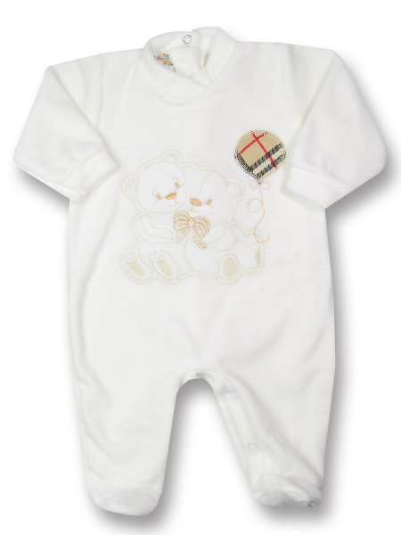 tutina neonato in ciniglia gemelli palloncino Bianco panna Taglia 0-3 mesi